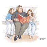 Overweight Woman Reading to Teens