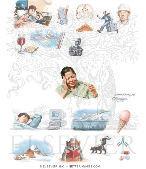 Watermarked preview of unlabeled image: Triggers of Migraine