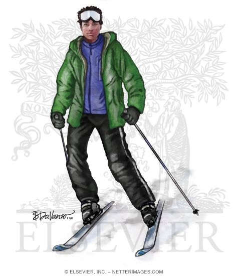 Watermarked preview of unlabeled image: Skier