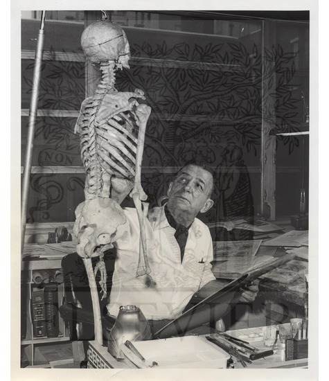 Watermarked preview of unlabeled image: Frank Netter at work