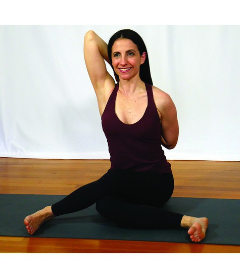 Watermarked preview of unlabeled image: Elbow Supination: Yoga Cow Face Pose (Gomukhasana)