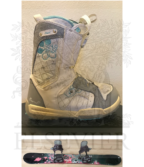 Watermarked preview of unlabeled image: Snowboarding equipment